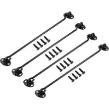 12" Cabin Hook Eye Latch Gate Door Swivel Window Hook 201 Stainless Steel with Screws Black 4pcs