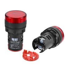 Energy Saving LED Indicator Light AC/DC 110V Dustproof Waterproof IP54 AD16-22DS Red Signal Pilot Lamp for Electrical Equipment Power Operating Status