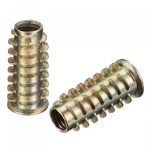 M8x30mm Furniture Screw-in Nut Zinc Alloy Threaded Insert Nuts for Wood 25pcs