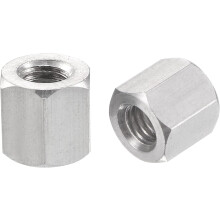 M6 x 1.0-Pitch 10mm Length 304 Stainless Steel Metric Hex Coupling Nut, 10-Pack