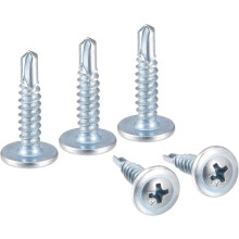 Phillips Head Self Tapping Screws, #8 x 3/4" Carbon Steel Self Drilling Sheet Metal Screw Silver Tone 100pcs