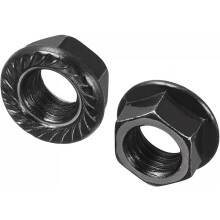 M10 Serrated Flange Hex Lock Nuts, Carbon Steel Black Oxide Finished 20pcs