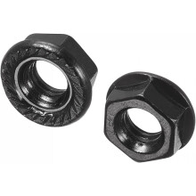 M6 Serrated Flange Hex Lock Nuts, Carbon Steel Black Oxide Finished 20pcs