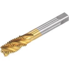 Spiral Flute Threading Tap M18 x 2.5, Metric HSS (High Speed Steel) Titanium Plated Machine Thread Screw Tap 4 Flutes Tapping Tool H2 Tolerance