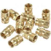Knurled Insert Nut M6 x 12mm L x 8mm OD Female Thread Brass Embedding Nut 30 Pcs