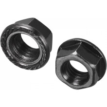 M8 Serrated Flange Hex Lock Nuts, Carbon Steel Black Oxide Finished 100pcs