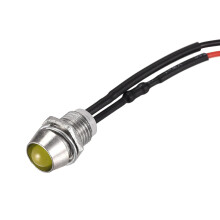 LED Indicator Light AC/DC 24V 8mm Panel Mount Yellow LED Signal Lamp Metal Shell 5Pcs
