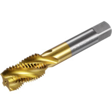 Spiral Flute Threading Tap M22 x 2.5, Metric HSS (High Speed Steel) Titanium Plated Machine Thread Screw Tap 4 Flutes Tapping Tool H2 Tolerance
