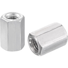 M8 x 1.25-Pitch 20mm Length 304 Stainless Steel Metric Hex Coupling Nut, 5-Pack