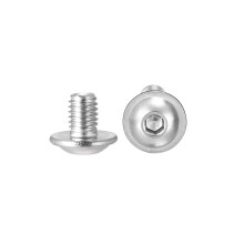 Flanged Button Head Socket Cap Screws, M3*4mm Hex Socket Drive Screw, 304 Stainless Steel Fasteners Bolts, Fully Threaded Machine Screw 100Pcs