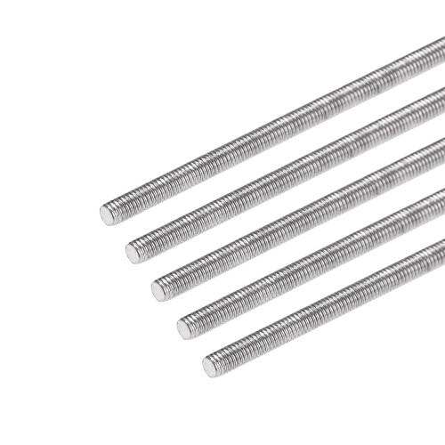 5Pcs M3 x 500mm Fully Threaded Rod 304 Stainless Steel Right Hand Threads