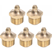 Brass Straight Grease Fitting M16 x 1.5mm Thread Hydraulic Grease Fitting Accessories, 5Pcs