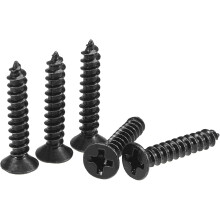 M3.5 x 20mm Wood Screws Phillips Flat Head Carbon Steel Self Tapping Screws Black 200pcs