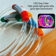 Wiederaufladbares LED-Halsband Hund Blau USB