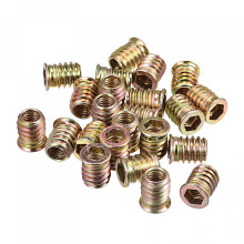 M8x17mm Threaded Inserts for Wood Hex Socket Drive Furniture Screw-in Nut 24pcs