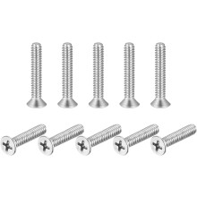10#-24x1" Flat Head Machine Screws Phillips 304 Stainless Steel Bolts 50pcs