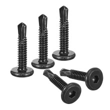 Hex Socket Self Tapping Screws, #10 x 1 410 Stainless Steel Sheet Metal Flat Head Drilling Screw 50pcs, Black