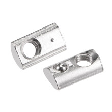 M5 T Slot Nuts Roll in Spring T-nut with Ball Carbon Steel for 2020 Series Aluminum Extrusion Profile Rail with 6mm Slot 15Pcs