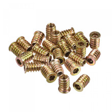 M6x17mm Threaded Inserts for Wood Hex Socket Drive Furniture Screw-in Nut 24pcs
