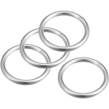 316 Stainless Steel Round Ring Welded O-Rings 30mm(1.18") ID 4mm Thick 4pcs
