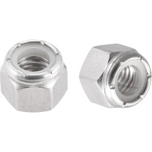 3/8-16 UNC Nylon Insert Hex Lock Nuts, 304 Stainless Steel, Plain Finish, 10pcs