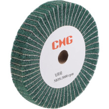 150mm x 25mm 240 Grit Non-Woven Polishing Burnishing Wheel Abrasive Cloth Nylon Wire Drawing Flap Wheel for Stainless Steel Metal Green