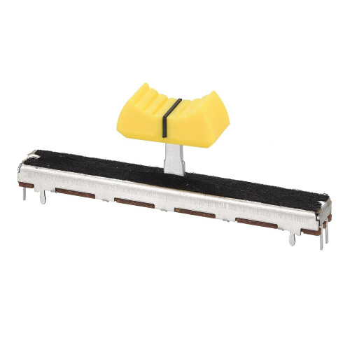 Fader Variable Resistors Mixer 75mm Straight Slide Potentiometer B10K Ohm Yellow Black Knobs