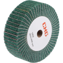 150mm x 50mm 240 Grit Non-Woven Polishing Burnishing Wheel Abrasive Cloth Nylon Wire Drawing Flap Wheel for Stainless Steel Metal Green