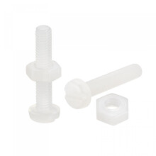 20 Pairs Nylon Screw Nut Assortment, M3x16mm Slotted Pan Head Screws & M3 Hex Nuts for Machinery, Electronics, White