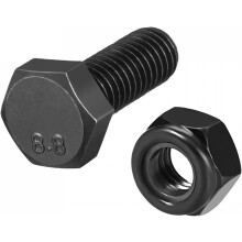 M8x20mm Hex Head Screw Bolts Nut Set Fastener Carbon Steel, Total 40pcs