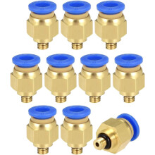 Straight Pneumatic Push to Quick Connect Fittings M5 Male x 6mm Tube OD 10pcs
