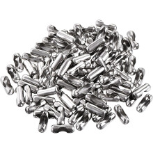 Ball Chain Connector, 2.4mm Ball Chains Clasp Crimp Clips Link Stainless Steel Connection, Pack of 100