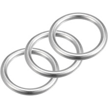 316 Stainless Steel Round Ring Welded O-Rings 35mm(1.38") ID 6mm Thick 3pcs