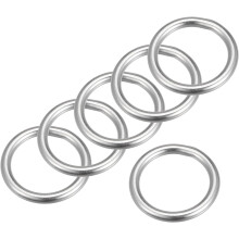316 Stainless Steel Round Ring Welded O-Rings 25mm(0.98") ID 4mm Thick 6pcs
