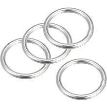 316 Stainless Steel Round Ring Welded O-Rings 35mm(1.38") ID 5mm Thick 4pcs