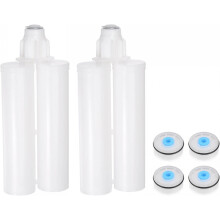 2Pcs Epoxy Gun Adhesive Cartridge, 192mm Plastic Resin Mixer Dual Glue Cartridge with Gray Piston for 200ml/6.8oz 1:1 AB Glue Adhesive Gun