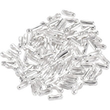 Ball Chain Connector, 1.5mm Ball Chains Clasp Crimp Link Clips Connection, Iron Electroplating Silver Tone Pack of 100