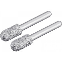 Diamond Mounted Points 60 Grit 10.5mm Brazed Grinder Round Head 6mm Shank Grinding Rotary Bit Marble Stone Carving Tool 2pcs