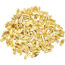Ball Chain Connector, 1.5mm Ball Chains Clasp Crimp Link Clips Connection, Iron Electroplating Gold Tone Pack of 100