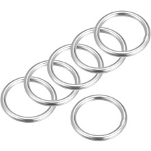 316 Stainless Steel Round Ring Welded O-Rings 35mm(1.38") ID 5mm Thick 6pcs