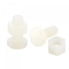 20 Pairs Nylon Screw Nut Assortment, M5x12mm Slotted Pan Head Screws & M5 Hex Nuts for Machinery, Electronics, White