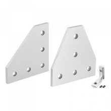 Joining Bracket Set, Corner Connector for 2020 Aluminum Extrusion, 8Pcs 60x60x4mm Outside Plate (L Shape, T Shape), 10Pcs Interior Bracket Slot 6mm