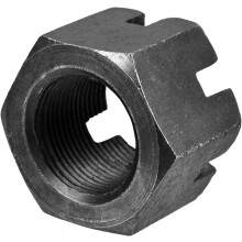 M33x2mm Hexagon Slotted Nut, Grade 4.8 Carbon Steel Hex Castle Nuts, Black