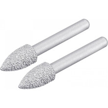 Diamond Mounted Points 60 Grit 10.5mm Brazed Grinder 1/4" Shank Grinding Rotary Bit Stone Carving Tool 2pcs