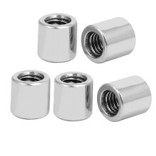 M6 Round Connector Nuts, 304 Stainless Steel Coupling Nut 10.0mm/0.39inch Length,Pack of 5