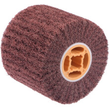 Non-Woven Polishing Burnishing Wheel 120mmx100mmx19mm Nylon Wire Drawing Abrasive Flap Wheel 80 Grit for Stainless Steel Metal