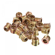 M8x13mm Threaded Inserts for Wood Hex Socket Drive Furniture Screw-in Nut 24pcs