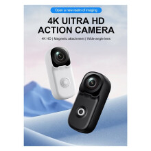 Wi-Fi Ultra HD 4K Action Camera with Cycling Mount, Neck Strap Etc Outdoor Law Enforcement Back Clip Camcorder White