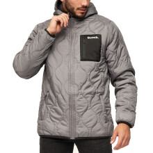 (L, Steel Grey) Bench Mens Scall Zip Through Hooded Outdoor Warm Winter Jacket Coat