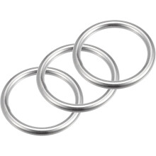 316 Stainless Steel Round Ring Welded O-Rings 45mm(1.77") ID 6mm Thick 3pcs